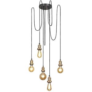 Industville Brooklyn 5 Wire Pendant, Brass in Bronze Bronze Industville Brooklyn 5 Wire Pendant, Brass in Bronze Bronze