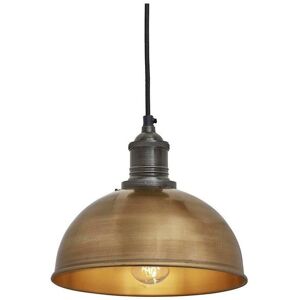 Industville Brooklyn Dome Pendant, 8 Inch, Brass, Pewter Holder in Bronze Bronze Industville Brooklyn Dome Pendant, 8 Inch, Brass, Pewter Holder in Bronze Bronze
