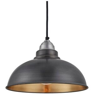 Industville Old Factory Pendant, 12 Inch, Pewter & Brass, Light Pewter Holder in Bronze Bronze Industville Old Factory Pendant, 12 Inch, Pewter & Brass, Light Pewter Holder in Bronze Bronze