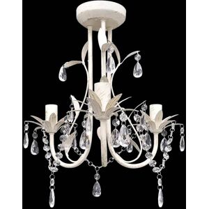 Berkfield Home Crystal Pendant Ceiling Lamp Chandelier Elegant White White Berkfield Home Crystal Pendant Ceiling Lamp Chandelier Elegant White White