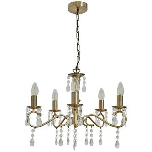ValueLights Argyll 5 Way Brass Ceiling Light Chandelier in Metallic Gold Metallic Gold ValueLights Argyll 5 Way Brass Ceiling Light Chandelier in Metallic Gold Metallic Gold