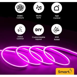 ValueLights Smart 3m Neon Flexible Strip Rope Lights Colour Changing & Music Sync App Control Multicolor ValueLights Smart 3m Neon Flexible Strip Rope Lights Colour Changing & Music Sync App Control Multicolor