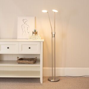 ValueLights Beata Integrated LED 2 Way Floor Lamp in Silver Silver ValueLights Beata Integrated LED 2 Way Floor Lamp in Silver Silver