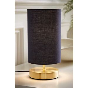 ValueLights Francis Brushed Gold Dimmable Touch Table Lamps with Fabric Shade in Navy Navy ValueLights Francis Brushed Gold Dimmable Touch Table Lamps with Fabric Shade in Navy Navy