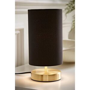 ValueLights Francis Brushed Gold Dimmable Touch Table Lamps with Fabric Shade in Black Black ValueLights Francis Brushed Gold Dimmable Touch Table Lamps with Fabric Shade in Black Black