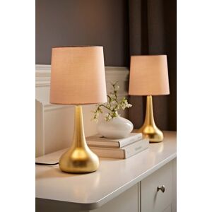 ValueLights Teardrop Pair of Fabric Shades Brushed Gold Bedside Touch Table Lamps in Baby Pink Baby Pink ValueLights Teardrop Pair of Fabric Shades Brushed Gold Bedside Touch Table Lamps in Baby Pink Baby Pink