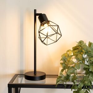 ValueLights Angus Metal Adjustable Geometric Basket Shade Table Lamp in Black Black ValueLights Angus Metal Adjustable Geometric Basket Shade Table Lamp in Black Black