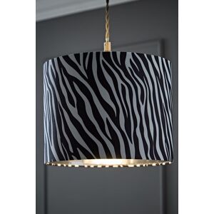 ValueLights Oasis Zebra Print Fabric with Metallic Chrome Inner Drum Ceiling Lamp Shade Multicolor ValueLights Oasis Zebra Print Fabric with Metallic Chrome Inner Drum Ceiling Lamp Shade Multicolor