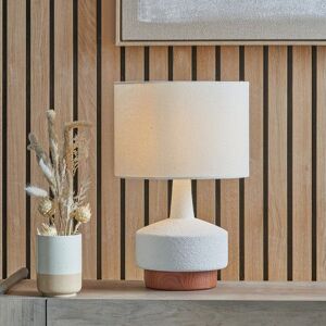 Ruma Wood Effect Textured Ceramic Table Lamp in White White Ruma Wood Effect Textured Ceramic Table Lamp in White White