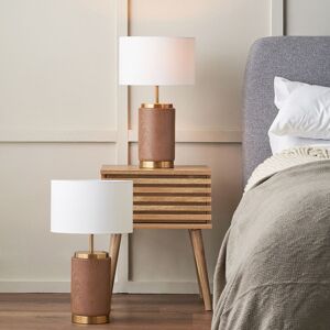 Ruma Set of 2 Carrara Wood Effect Ceramic Table Lamp in Brown Brown Ruma Set of 2 Carrara Wood Effect Ceramic Table Lamp in Brown Brown