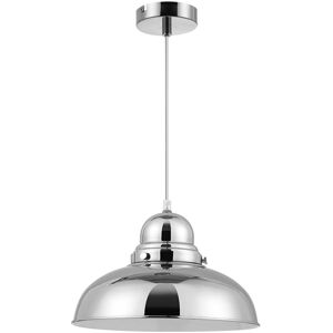 Orsina Chrome Finish Bowl Shaped Pendant Light, Ceiling Lamp With Reflective Exterior, Polished Pendant Lighting in Silver Silver Orsina Chrome Finish Bowl Shaped Pendant Light, Ceiling Lamp With Reflective Exterior, Polished Pendant Lighting in Silver Silver