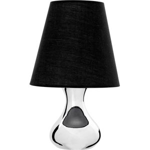 Orsina Black Fabric Shade Bedside Lamp, Chrome Base Modern Table Light, Small Minimalist Desk Lamp For Reading Nook Black Orsina Black Fabric Shade Bedside Lamp, Chrome Base Modern Table Light, Small Minimalist Desk Lamp For Reading Nook Black