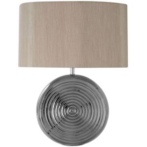 Orsina Shiny Silver Ceramic Table Lamp With Grooved Base, Decorative Lighting, Reflective Bedside Lamp Fixture Silver Orsina Shiny Silver Ceramic Table Lamp With Grooved Base, Decorative Lighting, Reflective Bedside Lamp Fixture Silver