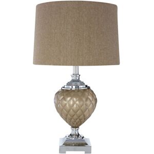 Orsina Mink Shade Table Lamp with Silver Plinth Base, Boutique Style Bedside Lamp with Textured Conical Body in Natural Natural Orsina Mink Shade Table Lamp with Silver Plinth Base, Boutique Style Bedside Lamp with Textured Conical Body in Natural Natural