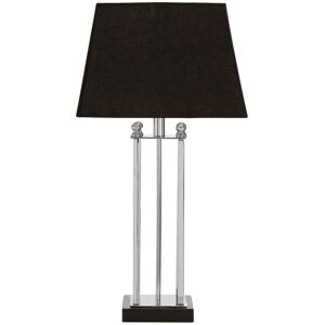 Orsina Black & Silver Table Lamp, Granite Base Accent Lamp with Fabric Shade, Stainless Steel Body Black Orsina Black & Silver Table Lamp, Granite Base Accent Lamp with Fabric Shade, Stainless Steel Body Black