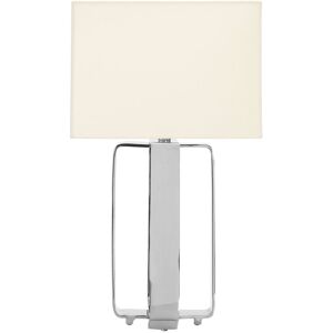 Orsina Mateo Geometric Table Lamp, Silver Aluminium Base with Cream Fabric Shade, Boutique Accent Lighting Silver Orsina Mateo Geometric Table Lamp, Silver Aluminium Base with Cream Fabric Shade, Boutique Accent Lighting Silver