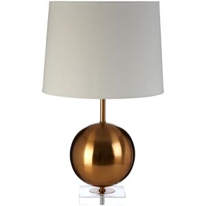 Orsina Gold Sphere Table Lamp, Luxe Gold Iron With Crystal Glass Base, White Linen Shade Orb Lamp For Living Room Gold Orsina Gold Sphere Table Lamp, Luxe Gold Iron With Crystal Glass Base, White Linen Shade Orb Lamp For Living Room Gold