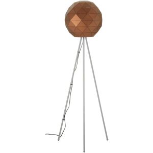 Orsina Metallic Silver Finish Floor Lamp, Gold Inner Shade With Geometric Steel Design, Tripod Standing Lamp in Brown Brown Orsina Metallic Silver Finish Floor Lamp, Gold Inner Shade With Geometric Steel Design, Tripod Standing Lamp in Brown Brown