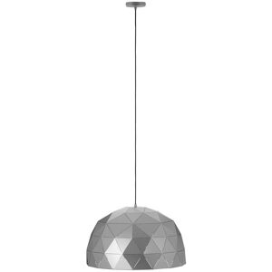 Orsina Large White Steel Dome Pendant Light, Hanging Light With Clean White Finish, Iron Shade With White Cord in Silver Silver Orsina Large White Steel Dome Pendant Light, Hanging Light With Clean White Finish, Iron Shade With White Cord in Silver Silver