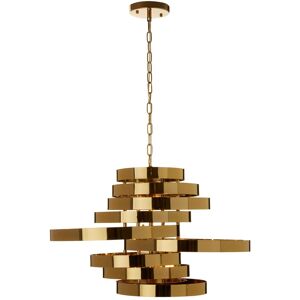Orsina 5 Bulb Gold Finish Pendant Lamp, Cascading Luxe-Inspired Lighting For Dining Room Or Living Room Gold Orsina 5 Bulb Gold Finish Pendant Lamp, Cascading Luxe-Inspired Lighting For Dining Room Or Living Room Gold