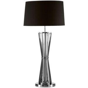 Orsina Twisted Base Table Lamp, High Gloss Nickel Stainless Steel, Black Fabric Shade Accent Lighting in Silver Silver Orsina Twisted Base Table Lamp, High Gloss Nickel Stainless Steel, Black Fabric Shade Accent Lighting in Silver Silver