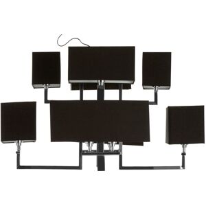 Orsina 12 Bulb Pendant Light, Monochrome Stainless Steel Pendant With High Gloss Nickel Finish, Acrylic Shades in Black Black Orsina 12 Bulb Pendant Light, Monochrome Stainless Steel Pendant With High Gloss Nickel Finish, Acrylic Shades in Black Black