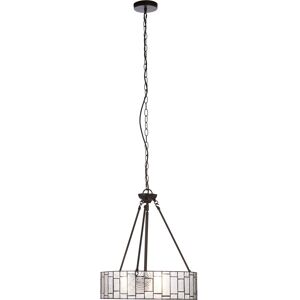 Orsina Etched Glass Deco Pendant Light, Warm Bronze Frame With Geometric Glass Shade, Ambient Ceiling Light in Clear Clear Orsina Etched Glass Deco Pendant Light, Warm Bronze Frame With Geometric Glass Shade, Ambient Ceiling Light in Clear Clear
