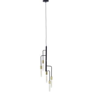 Orsina Modern 5 Bulb Antique Brass Pendant Light, Brass-Toned Hanging Light With 5 Slender Arms, Ambient Lighting in Black Black Orsina Modern 5 Bulb Antique Brass Pendant Light, Brass-Toned Hanging Light With 5 Slender Arms, Ambient Lighting in Black Black