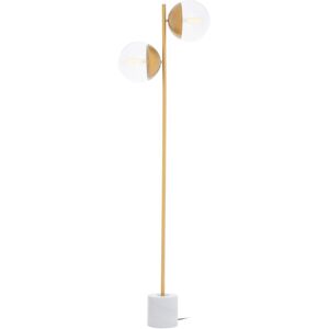 Premier Housewares Revive Gold Finish 2 Light Floor Lamp - Floor Lamp Premier Housewares Revive Gold Finish 2 Light Floor Lamp - Floor Lamp