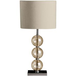 Orsina Black Suede Effect Shade Table Lamp, Chrome Base with Glass Orb Detail, 40W E14 Bulb Compatible, Ideal for in Cream Cream Orsina Black Suede Effect Shade Table Lamp, Chrome Base with Glass Orb Detail, 40W E14 Bulb Compatible, Ideal for in Cream Cream