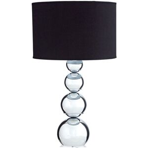 Orsina Touch Black Fabric Shade Table Lamp, Touch-Sensitive On/Off Function with Clear Glass Base & Black Fabric Black Orsina Touch Black Fabric Shade Table Lamp, Touch-Sensitive On/Off Function with Clear Glass Base & Black Fabric Black