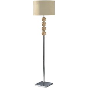 Orsina Teal Suede Effect Shade Floor Lamp, Tall Standing Lamp With Glass Effect Orbs, Chrome Base Floor Light in Cream Cream Orsina Teal Suede Effect Shade Floor Lamp, Tall Standing Lamp With Glass Effect Orbs, Chrome Base Floor Light in Cream Cream