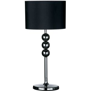 Orsina Gunmetal Table Lamp With Black Shade, Modern Lamp With Chrome Ball Accents, Durable Metal Base Table Light Black Orsina Gunmetal Table Lamp With Black Shade, Modern Lamp With Chrome Ball Accents, Durable Metal Base Table Light Black