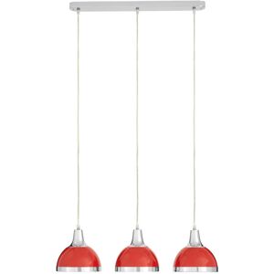 Orsina Elegant Black Shade & Chrome Pendant Light, Functional Pendant Light For Drawing Room, Versatile Light in Red Red Orsina Elegant Black Shade & Chrome Pendant Light, Functional Pendant Light For Drawing Room, Versatile Light in Red Red