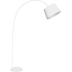 Orsina White Arched Floor Lamp, Modern Metal Arc Design with Fabric Shade, Soft Glow Lighting with Weighted Base White Orsina White Arched Floor Lamp, Modern Metal Arc Design with Fabric Shade, Soft Glow Lighting with Weighted Base White