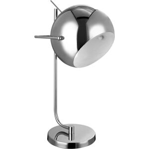 Orsina Chrome & White Interior Table Lamp, Polished Chrome Stem With Glossy Dome Shade, Luxe Bedside or Desk Lamp in Silver Silver Orsina Chrome & White Interior Table Lamp, Polished Chrome Stem With Glossy Dome Shade, Luxe Bedside or Desk Lamp in Silver Silver