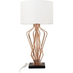 Orsina Modern White Shade Table Lamp, Bronze Metal Frame With Crossover Design, Black Marble Base Accent Light in Gold Gold Orsina Modern White Shade Table Lamp, Bronze Metal Frame With Crossover Design, Black Marble Base Accent Light in Gold Gold