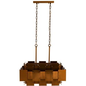 Orsina Metal Brass Finish Pendant Light With Eight Bulbs, Modern Minimalist Chandelier With Bold Square Frames in Gold Gold Orsina Metal Brass Finish Pendant Light With Eight Bulbs, Modern Minimalist Chandelier With Bold Square Frames in Gold Gold