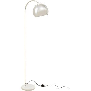 Orsina Chrome Arched Floor Lamp, White Marble Base Standing Light, Adjustable Dome Shade Floor Lamp For Living Room in Silver Silver Orsina Chrome Arched Floor Lamp, White Marble Base Standing Light, Adjustable Dome Shade Floor Lamp For Living Room in Silver Silver