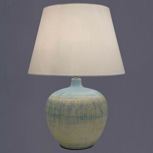 K LIVING Tenby Blue Table Lamp Glazed Ceramic Base & White Fabric coated Shade Blue K LIVING Tenby Blue Table Lamp Glazed Ceramic Base & White Fabric coated Shade Blue