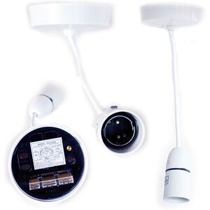 Loops 6" Flex Cable White Ceiling Rose Pendant Light Lamp Shade Holder Lampholder White Loops 6" Flex Cable White Ceiling Rose Pendant Light Lamp Shade Holder Lampholder White