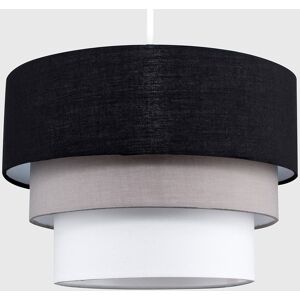 ValueLights Aztec Three Tier Easy Fit Fabric Ceiling Pendant Lamp Shade with Bulb in Black Black ValueLights Aztec Three Tier Easy Fit Fabric Ceiling Pendant Lamp Shade with Bulb in Black Black