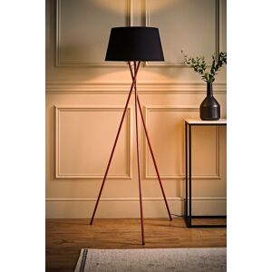 ValueLights Camden Copper Metal Tripod Floor Lamp with Tapered Shade & LED Bulb in Black Black ValueLights Camden Copper Metal Tripod Floor Lamp with Tapered Shade & LED Bulb in Black Black