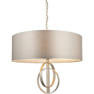 Netlighting 'TRENTO' Dimmable 5 Light Stylish Indoor Fabric Pendant Ceiling Lamp in Metallic Silver Metallic Silver Netlighting 'TRENTO' Dimmable 5 Light Stylish Indoor Fabric Pendant Ceiling Lamp in Metallic Silver Metallic Silver