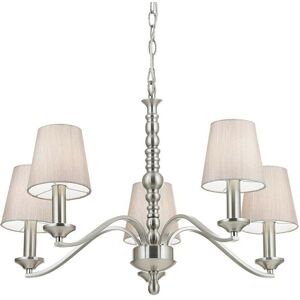 Loops Hanging Ceiling Pendant Light SATIN NICKEL 5x Shade Lamp Bulb Holder Fitting in Metallics Metallics Loops Hanging Ceiling Pendant Light SATIN NICKEL 5x Shade Lamp Bulb Holder Fitting in Metallics Metallics