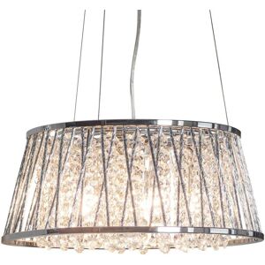 Loops Multi Light Ceiling Pendant 5 Bulb Chrome & Large Crystal Shade Modern Lamp - Ceiling Pendant Light Loops Multi Light Ceiling Pendant 5 Bulb Chrome & Large Crystal Shade Modern Lamp - Ceiling Pendant Light