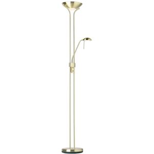 Loops Mother & Child Floor Lamp Satin Brass 1.8m Twin Light Dimmer Flexible Reading in Metallics Metallics Loops Mother & Child Floor Lamp Satin Brass 1.8m Twin Light Dimmer Flexible Reading in Metallics Metallics