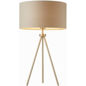 Loops Modern Tripod Table Lamp Nickel & Grey Shade Slim Metal Leg Bedside Desk Light - Table Lamp Loops Modern Tripod Table Lamp Nickel & Grey Shade Slim Metal Leg Bedside Desk Light - Table Lamp