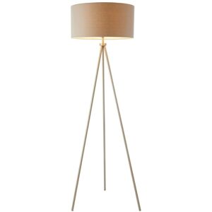 Loops Sleek Tripod Floor Lamp - Matt Nickel, Grey Shade, E27 - Floor Lamp Loops Sleek Tripod Floor Lamp - Matt Nickel, Grey Shade, E27 - Floor Lamp