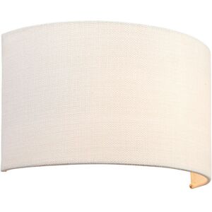 Loops Vintage White Semi Circle Linen Shade LED Wall Light - Wall Light Loops Vintage White Semi Circle Linen Shade LED Wall Light - Wall Light